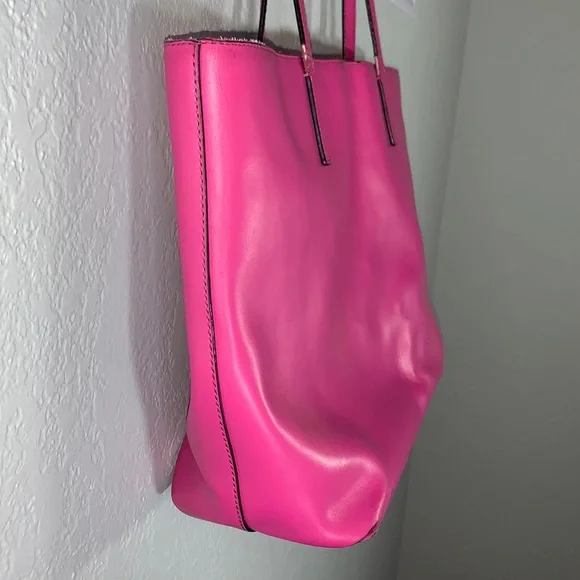 Kate Spade Pink Tote Bag Red Interior Large Shoulder Purse - Picture 4 of 16